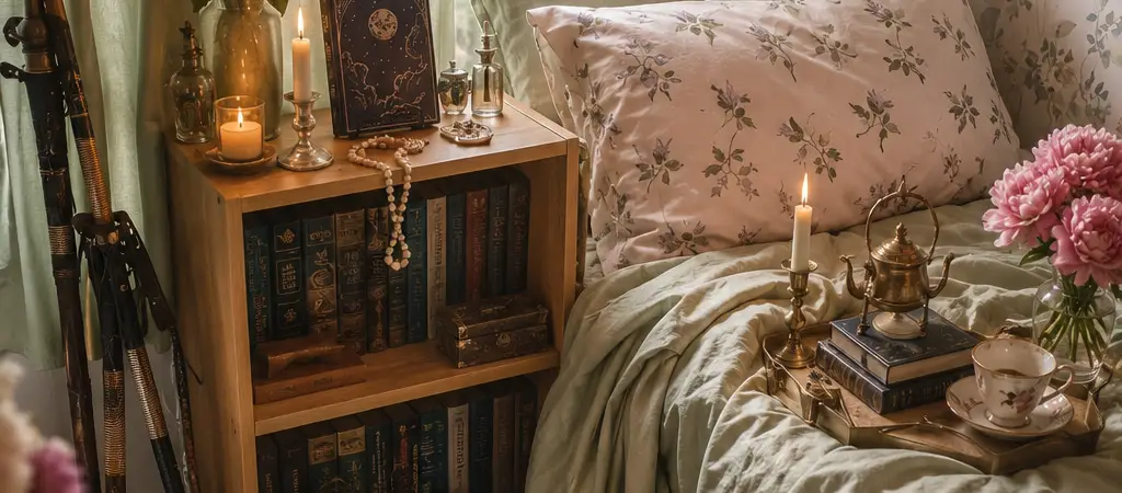 Ultimate Cozy Romantasy Bedroom Nook with Candlelight